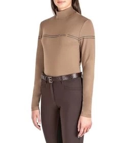 Equiline Eojie Second Skin Training Shirt -Equestrian Clothing eojie training 2nd skin top camel front H00856 253 equiline 41291.1663961947