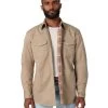 Men's Wrangler Flannel Lined Work Shirt -Equestrian Clothing flannel lined workshirt brn.khak front 112330931 wrangler 75920.1689642251