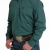 Men's Cinch Teal Foulard Print Shirt