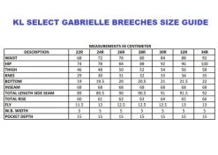 KL Select Gabrielle Breeches Full Grip -Equestrian Clothing gabrielle breech size guide 56681.1687642699