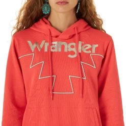 Wrangler Geo Hoodie -Equestrian Clothing geo hoodie dark pink detail 112317323 wrangler 80613.1656709559
