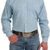 Men's Cinch Light Blue Geo Print Shirt -Equestrian Clothing geo print ls turq lt blue front MTW1105567 cinch 50208.1683163145