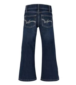 Wrangler Girls Premium Patch Bootcut Jean -Equestrian Clothing girls premium patch bootcut jean dark blue back wrangler 07718.1666670473
