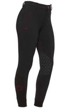 Girls Cavalleria Toscana Super Grip Tech Breeches -Equestrian Clothing girls super grip tech breech black front angle PBOA02 JE010 CT 45639.1605303613