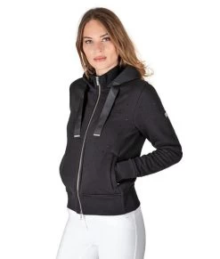 Equiline GlareG Rhinestone Hoodie -Equestrian Clothing glareg rhinestone hoodie black front R09781 006 equiline 55832.1667609059