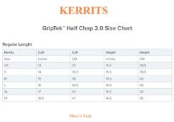 Kerrits GripTek Half Chaps 2.0 -Equestrian Clothing griptek chaps size chart kerrits 67470.1647193807