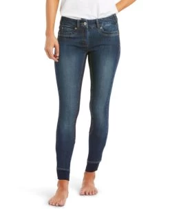 Ariat Halo Denim Full Seat Breeches -Equestrian Clothing halo denim FS marine front 10035312 ariat 24539.1620515745