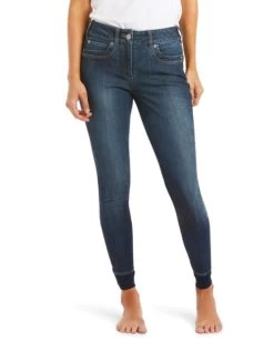 Ariat Halo Denim Knee Patch Breeches 9 Ariat Halo Denim Knee Patch Breeches -Equestrian Clothing halo denim KP marine front 10035311 ariat 37656.1620512168