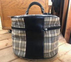 Baker 5/A Hat Carrier Helmet Bag -Equestrian Clothing helmet bag tan black leather back baker 94928.1672948910