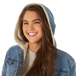 Wrangler Women's Denim Sherpa Hooded Jacket 11 Wrangler Women's Denim Sherpa Hooded Jacket -Equestrian Clothing hood denim jacket sherpa denim hood 112317280 wrangler 11811.1663189612