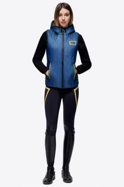 RG Hooded Puffer Vest -Equestrian Clothing hooded puffer vest blue front VEW001 NL001 7F00 RG 04099.1675967205
