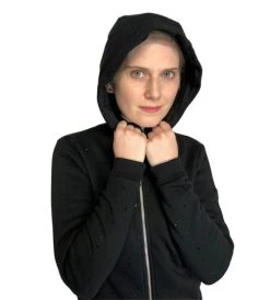 Equiline GlareG Rhinestone Hoodie -Equestrian Clothing hoodie black hood mindy equiline 41483.1667609044