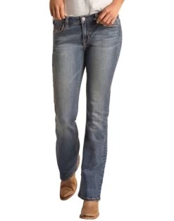 Rock & Roll Hooey Mid Rise Jean 8 Rock & Roll Hooey Mid Rise Jean -Equestrian Clothing hooey jeans mid rise vintage front HYWD4MR16B rr denim 61307.1678312737