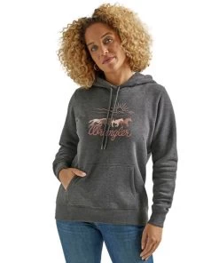 Wrangler Horse Stampede Hoodie 8 Wrangler Horse Stampede Hoodie -Equestrian Clothing horse hoodie caviar front 112336437 wrangler 12880.1689452359