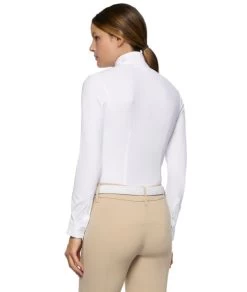 Cavalleria Toscana Hunter Competition Shirt Long Sleeve -Equestrian Clothing hunter competition LS white back CAD191 JE002 0001 cavalleria 48163.1688583338