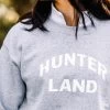 TKEQ Hunter Land Sweatshirt -Equestrian Clothing hunter land sweatshirt london front detail HUNTER LAND tkeq 00786.1653250867