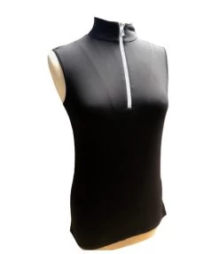 Tailored Sportsman IceFil Zip Top Sleeveless -Equestrian Clothing icefil shirt sleeveless black white zip tailored 18814.1689885420
