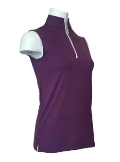 Tailored Sportsman IceFil Zip Top Sleeveless -Equestrian Clothing icefil sleeveless top grape jelly tailored sportsman 1 00323.1656629033