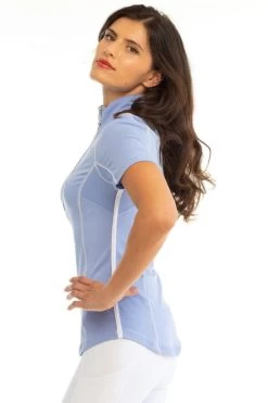 Goode Rider Ideal Show Shirt Short Sleeve -Equestrian Clothing ideal show shirt periwink side 18002 2028 goode rider 94835.1683154855