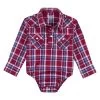 Baby Wrangler Plaid Snap Shirt Onesie 2 Baby Wrangler Plaid Snap Shirt Onesie -Equestrian Clothing infant plaid onesie red front 112317700 wrangler 64430.1656100988