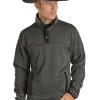 Men's Powder River Jacquard Fleece Pullover -Equestrian Clothing jacquard fleece pullover black front 91 1050 powder river 71452.1669057299