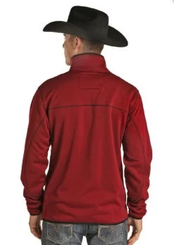 Men's Powder River Jacquard Fleece Pullover -Equestrian Clothing jacquard fleece pullover burgundy back 91 1050 powder river 40603.1650410073
