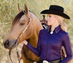 Hobby Horse Jeanee Show Blouse 8 Hobby Horse Jeanee Show Blouse -Equestrian Clothing jeanne show blouse aubergine horse 3811 013 hobby horse 84535.1583792482