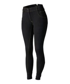 Horze Jessi-Lyn Denim Full Seat Breeches -Equestrian Clothing jessi lyn fs denim black front cp3664 horze 90377.1628628432