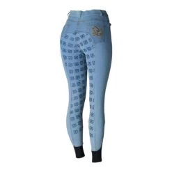 Horze Jessie Denim Full Grip Breeches -Equestrian Clothing jessie denim FS hi waist light blue back CP3680 LB equinavia 90800.1639691817