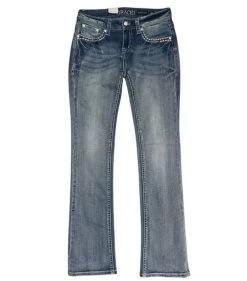 Grace In LA Jr Fit Steer Head Pocket Jeans -Equestrian Clothing jr fit steerhead jean front grace LA 00606.1689631899