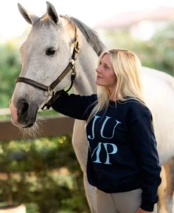 TKEQ JUMP Sweatshirt -Equestrian Clothing jump sweatshirt classic navy horse TKEQ 25452.1688590553
