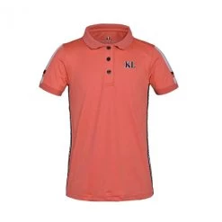 Kingsland Junior KL Vera Tech Polo -Equestrian Clothing junior tech polo coral front 202 PT 371 394 kingsland 21466.1604188731
