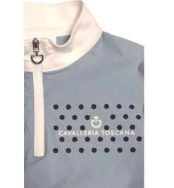 Girls Cavalleria Toscana Flock Dot Polo Short Sleeve -Equestrian Clothing kid flock print polo ss blue print POA076 JE152 7C00 CT 66820.1656716072