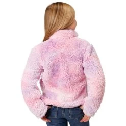 Roper Kids Fuzzy Fleece Pullover -Equestrian Clothing kid fuzzy fleece pullover purple back 0329802506173 karman 55611.1665703466