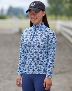 Kids Kerrits Always Cool Ice Fil Shirt Long Sleeve -Equestrian Clothing kids always ice fil print ls paintink rider 60286 kerrits 43905.1677182908
