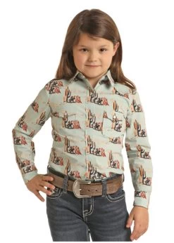 Girls Rock & Roll Cactus Snap Shirt