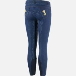 Horze Kids Annika Denim Full Seat Breeches 9 Horze Kids Annika Denim Full Seat Breeches -Equestrian Clothing kids denim FS dark blue back 36099 DB horze 98947.1619990928