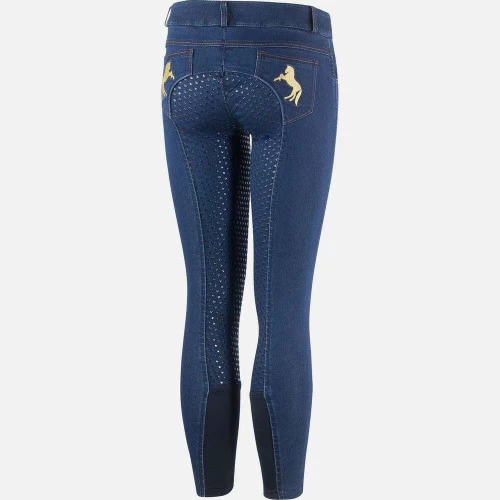 Horze Kids Annika Denim Full Seat Breeches 6 Horze Kids Annika Denim Full Seat Breeches - Image 4