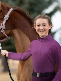 Kids Kerrits Easy Stride Ice Fil Shirt Long Sleeve -Equestrian Clothing kids easy stride icefil ls magenta rider 60273 SOLID kerrits 50018.1663453431