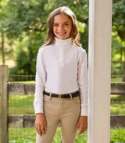 Kids Aubrion Equestrian Show Shirt Long Sleeve -Equestrian Clothing kids eq style show shirt LS closed collar 89732 aubrion 03473.1683920980