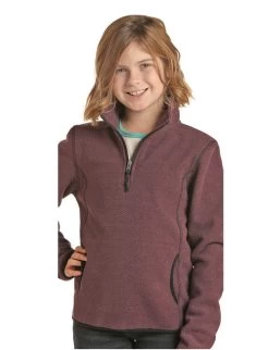 Powder River Kids Fleece Pullover -Equestrian Clothing kids fleece pullover burgundy K1 6661 powder river 90964.1641680381