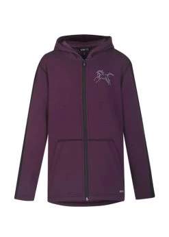 Kids Kerrits Horse Sense Fleece Hoodie -Equestrian Clothing kids horse sense hoodie raisin front 60277 solid kerrits 11152.1663437888