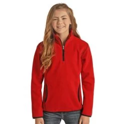 Powder River Kids Fleece Pullover -Equestrian Clothing kids knit pullover red K1 1046 BZ 89 powder river 20599.1641680399