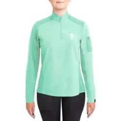 Irideon Kids Luna CoolStretch Shirt Long Sleeve -Equestrian Clothing kids luna cool stretch ls island green front 30 7006 IG toklat 21660.1655841059