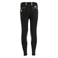 Girls Piper Original Breeches Knee Patch -Equestrian Clothing kids piper original kp black warm grey back 23176 smartpak 80197.1666141867