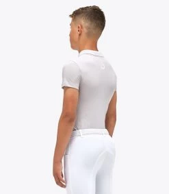 Kids Cavalleria Toscana Raceway Training Polo -Equestrian Clothing kids raceway training ss grey back POO081 CO046 8000 CT 12666.1659801713