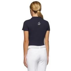 Kids Cavalleria Toscana Raceway Training Polo -Equestrian Clothing kids raceway training ss navy back POO081 CO046 7901 cavalleria toscana 07356.1659801727