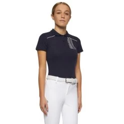 Kids Cavalleria Toscana Team Raceway Polo -Equestrian Clothing kids raceway training ss navy side POO081 CO046 7901 cavalleria toscana 22838.1660262117