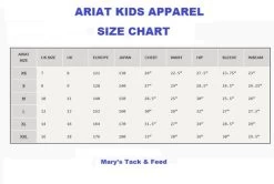 Girls Ariat Taryn Polo -Equestrian Clothing kids size chart ariat 09883.1645309205