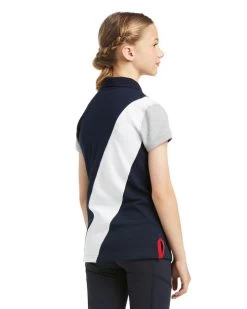 Girls Ariat Taryn Polo -Equestrian Clothing kids taryn polo SS team navy back 10039376 ariat 74347.1645309208